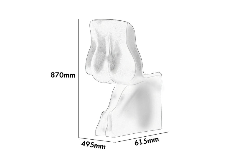 dimension detail diagram of Bauhaus Plastic Dining Chair HER
