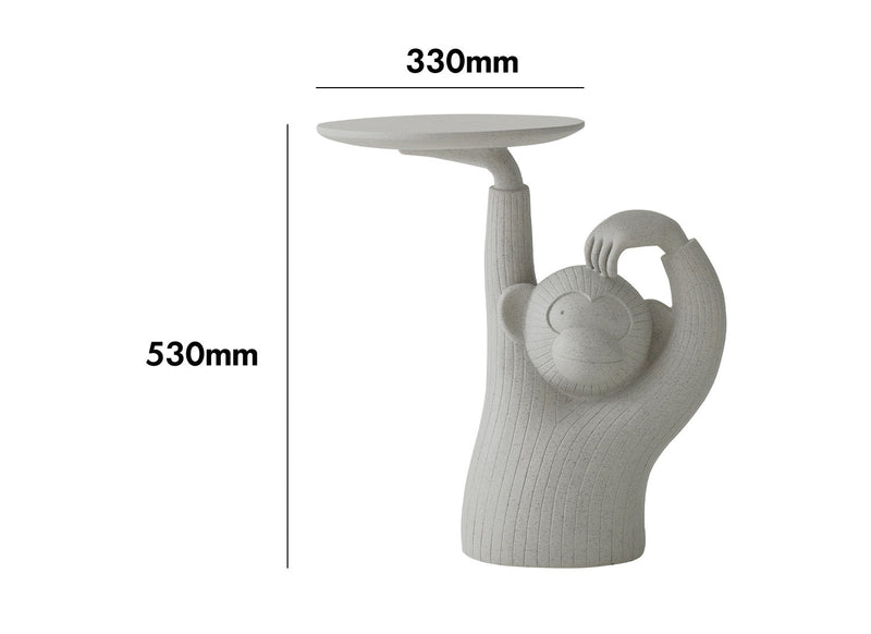 dimension detail diagram of Contemporary Fiberglass Side Table MONKEY