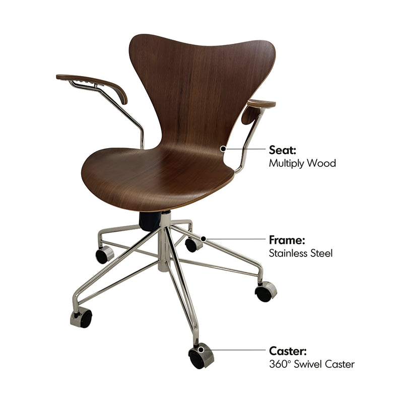 Bauhaus Plywood Study Chair SEVEN Material Details Chart
