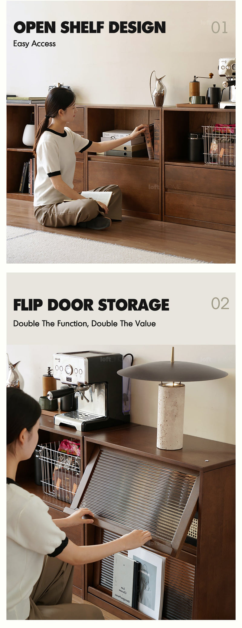 more product details and feature of Japandi Oak Wood Modular Bookshelf BLOG