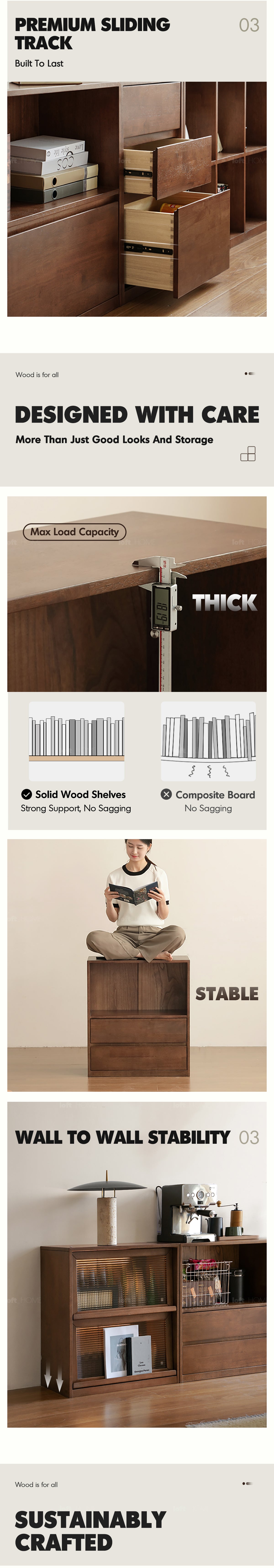 more product details and feature of Japandi Oak Wood Modular Bookshelf BLOG