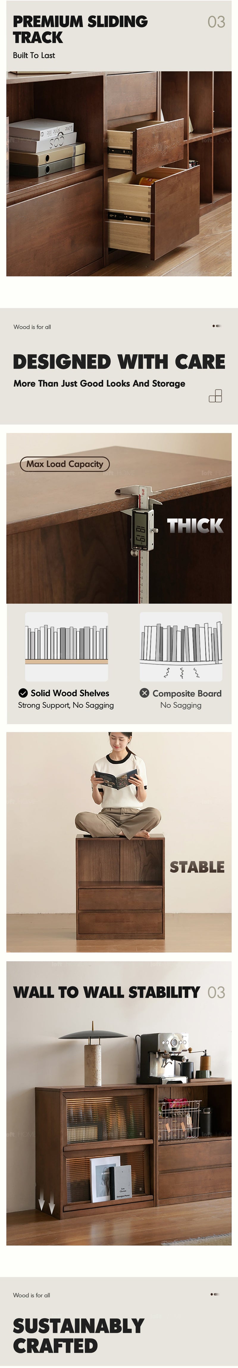 more product details and feature of Japandi Oak Wood Modular Bookshelf BLOG