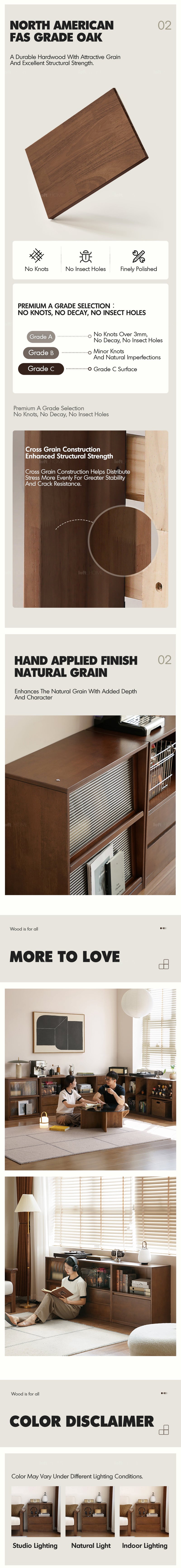 more product details and feature of Japandi Oak Wood Modular Bookshelf BLOG