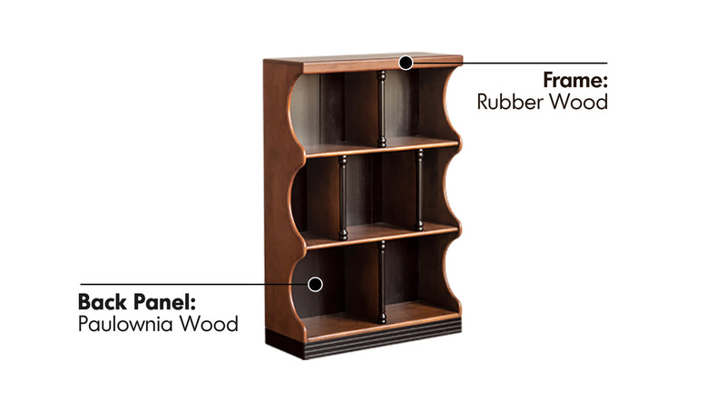 more material details of Vintage Rubber Wood Bookshelf HADID
