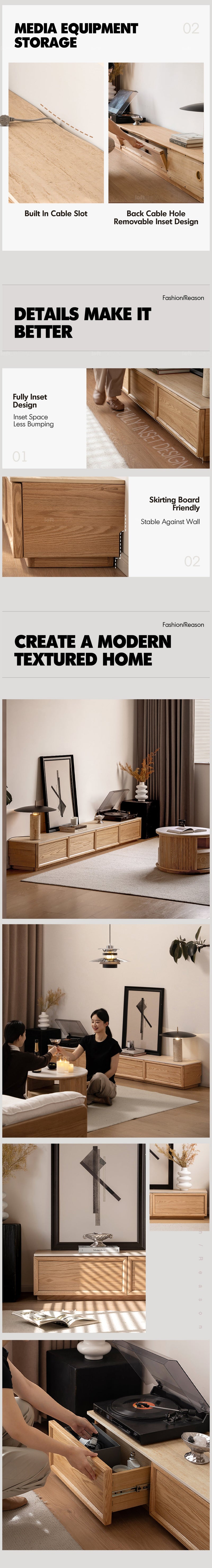more product details and feature of Scandinavian Oak Wood TV Console ROCKWELL