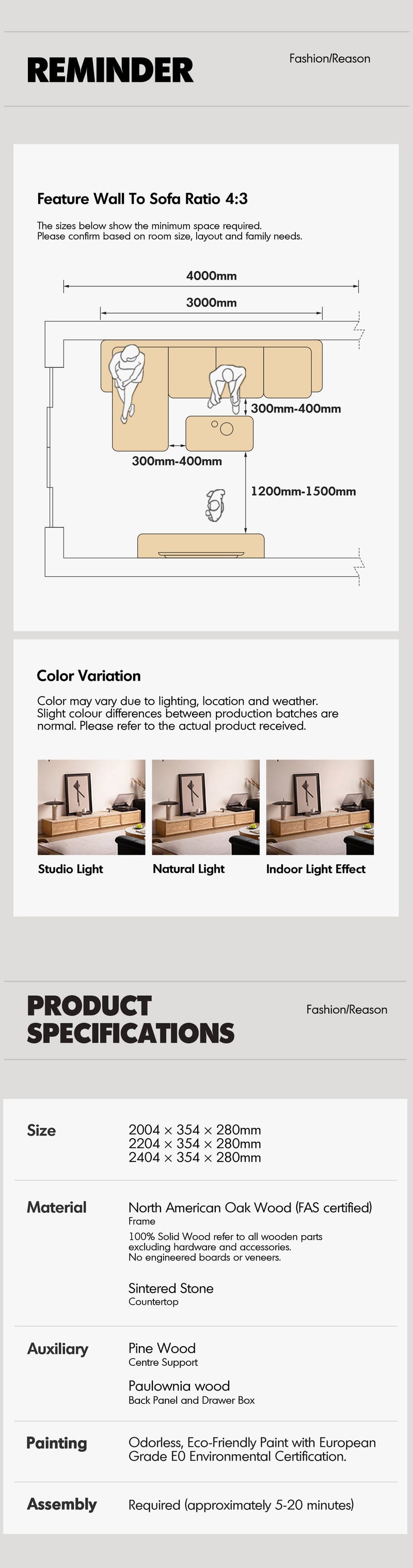 more product details and feature of Scandinavian Oak Wood TV Console ROCKWELL