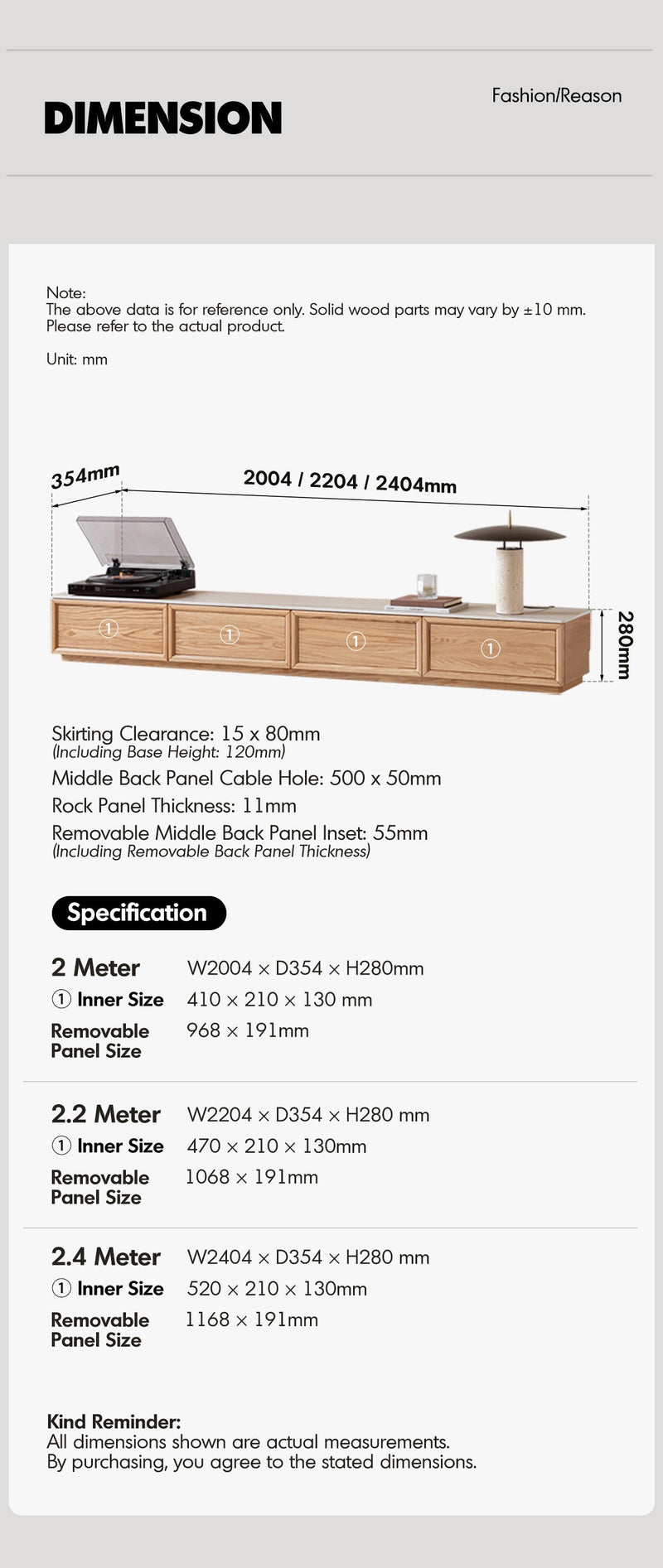 more product details and feature of Scandinavian Oak Wood TV Console ROCKWELL