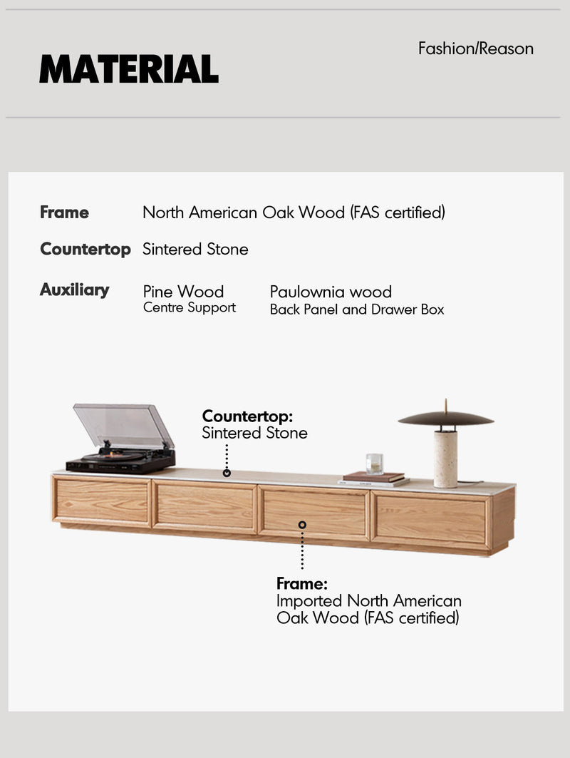 more product details and feature of Scandinavian Oak Wood TV Console ROCKWELL