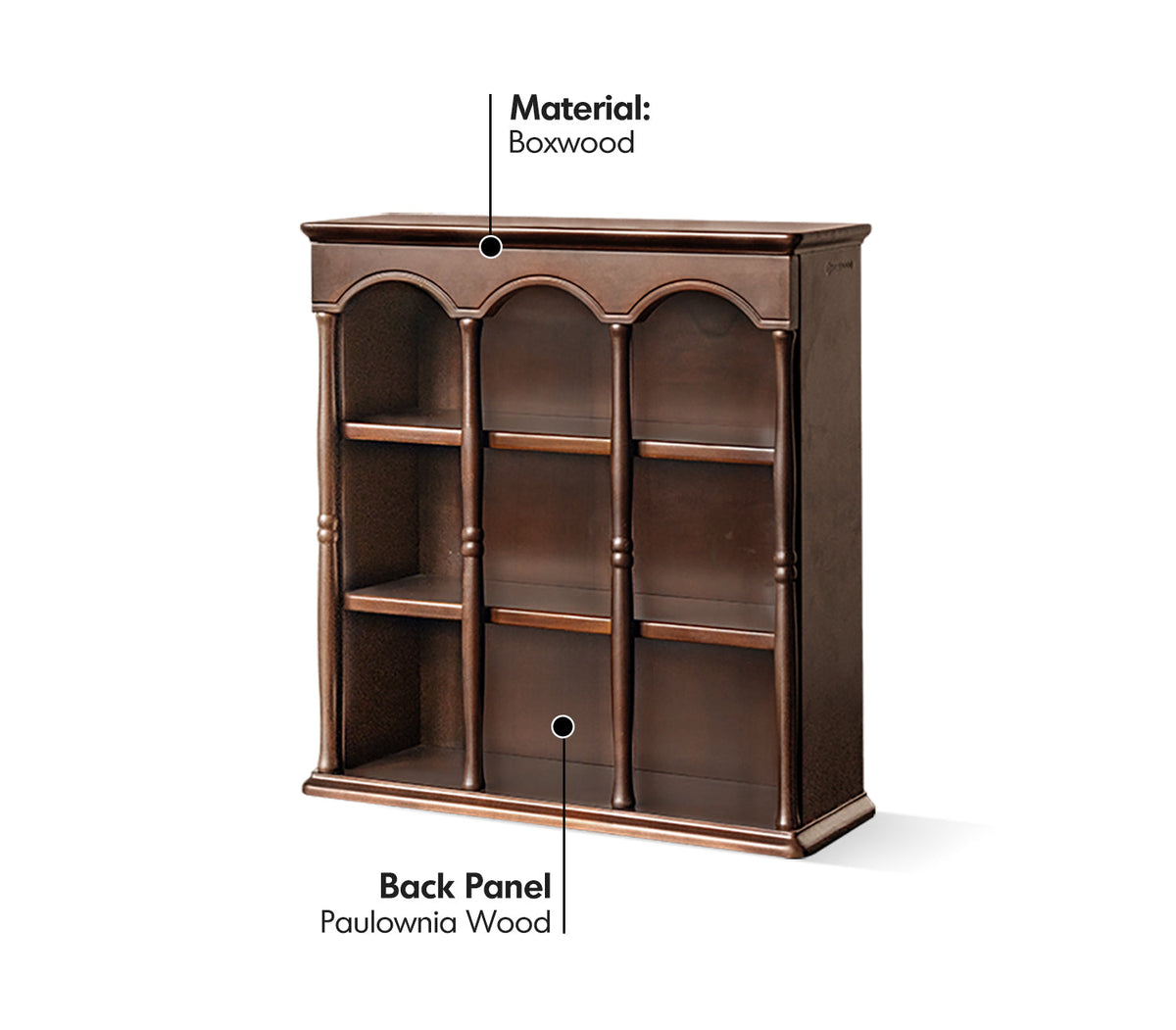 more material details of Vintage Boxwood Wood Cup Shelf VERA