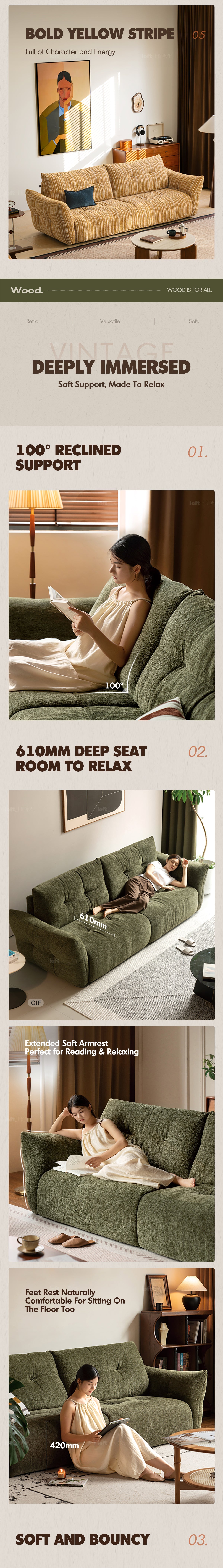 more product details and feature of Cream Fabric 3 Seater Sofa MOCHI