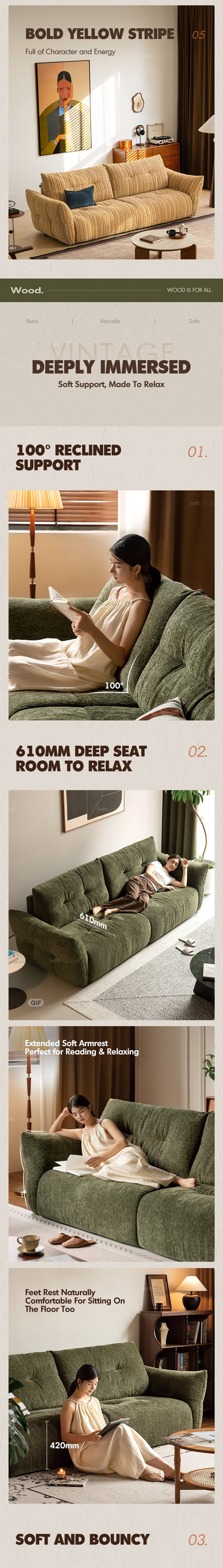 more product details and feature of Cream Fabric 3 Seater Sofa MOCHI