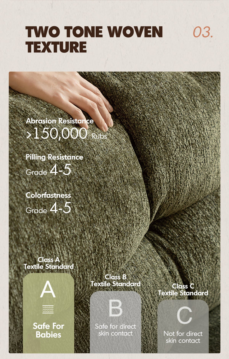 more product details and feature of Cream Fabric 3 Seater Sofa MOCHI