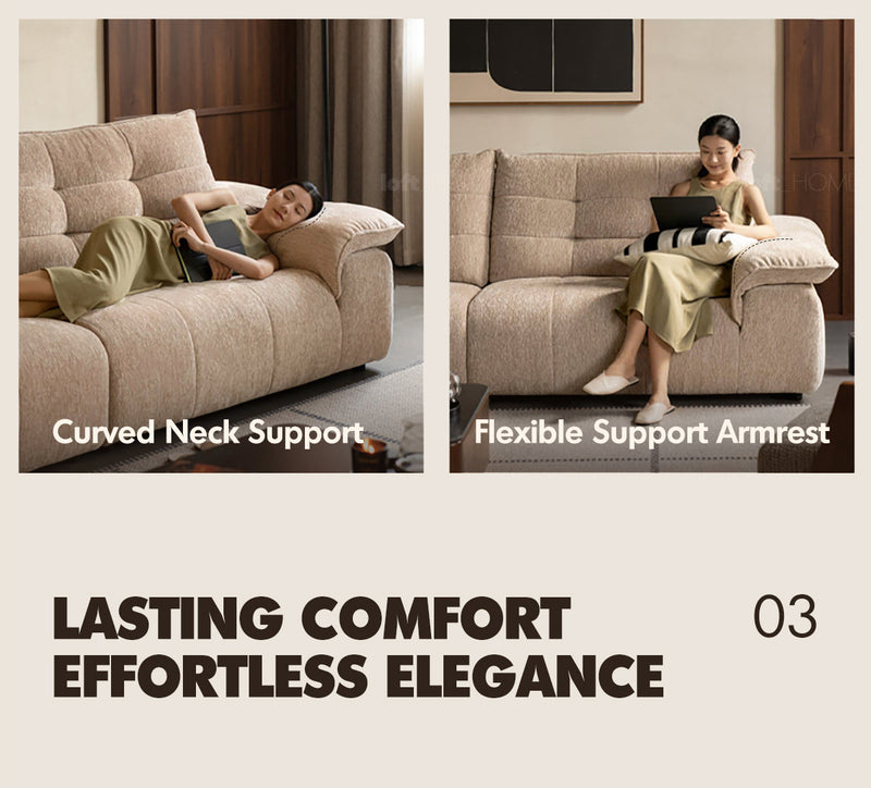 more product details and feature of Cream Chenille Velvet Fabric 4 Seater Sofa COCONUT