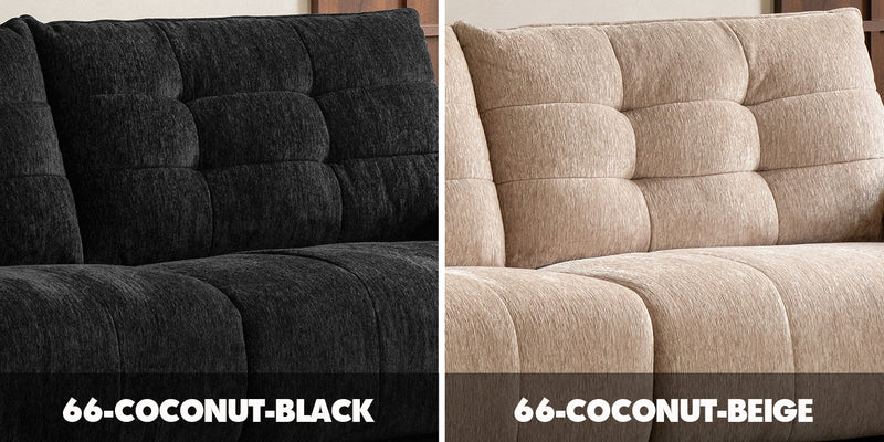 more color details of Cream Chenille Velvet Fabric 4 Seater Sofa COCONUT