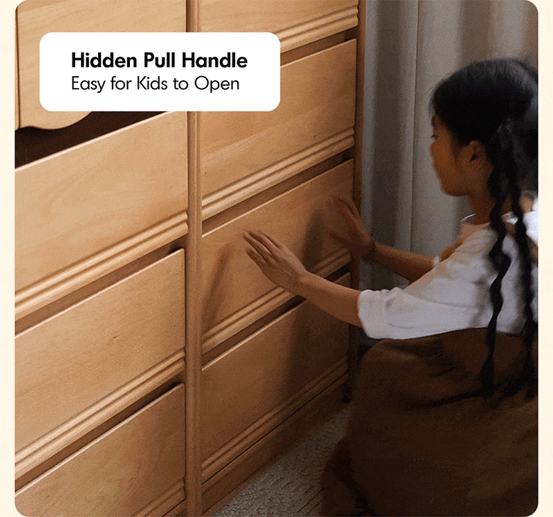Scandinavian Beech Wood Kids Chest Of Drawers CREAMY More Details and Instruction_3