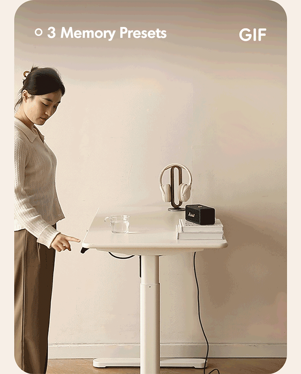 Modern rubber wood electric height adjustable study table oracle color swatches.