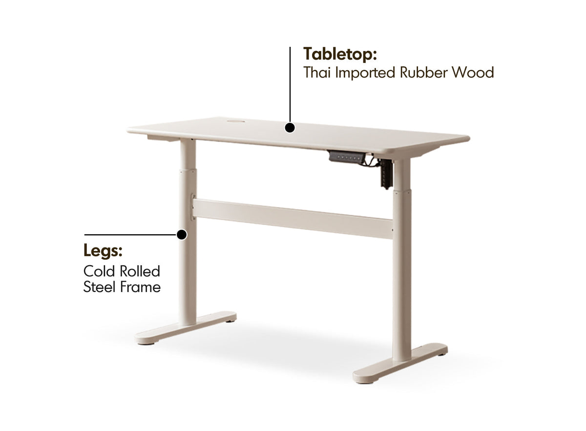 more material details of Modern Rubber Wood Electric Height Adjustable Study Table ORACLE