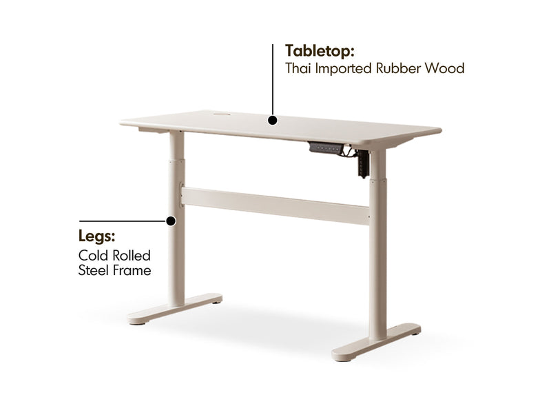 more material details of Modern Rubber Wood Electric Height Adjustable Study Table ORACLE