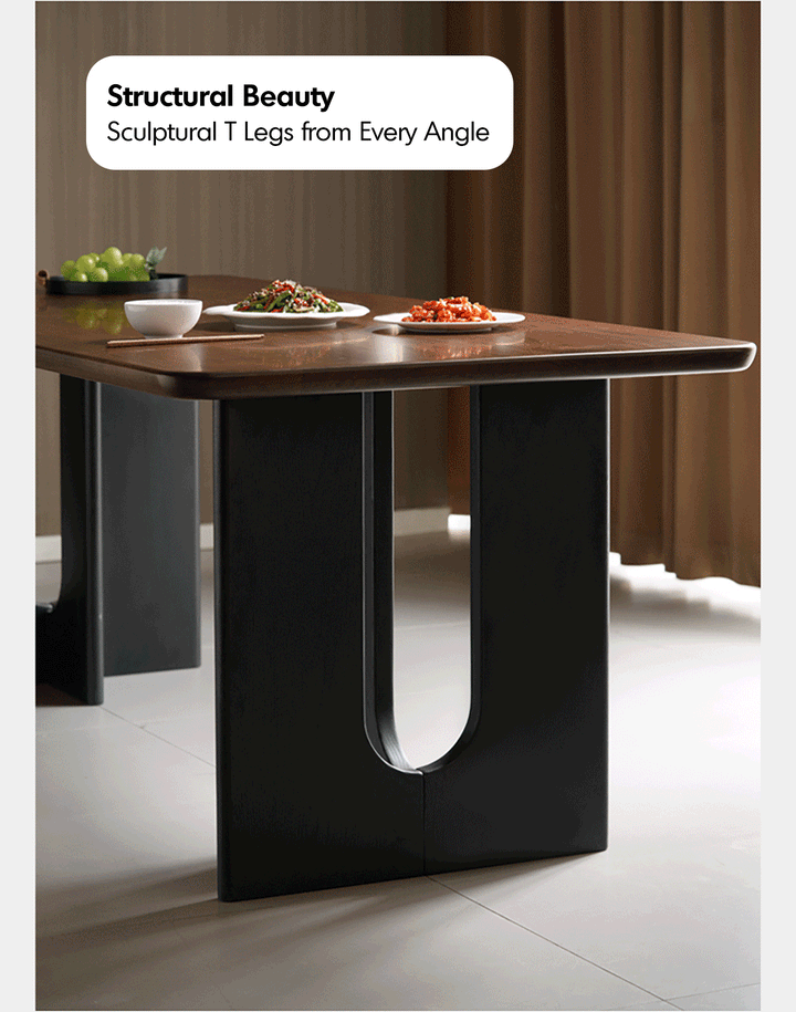 Japandi Walnut Wood Dining Table SAVOR