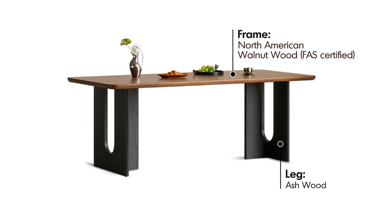 more material details of Vintage Walnut Wood Dining Table SAVOR