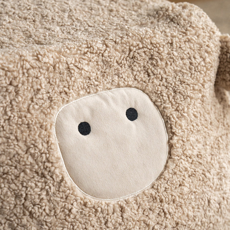 more color details of Cream Boucle Fabric Ottoman SHEEP