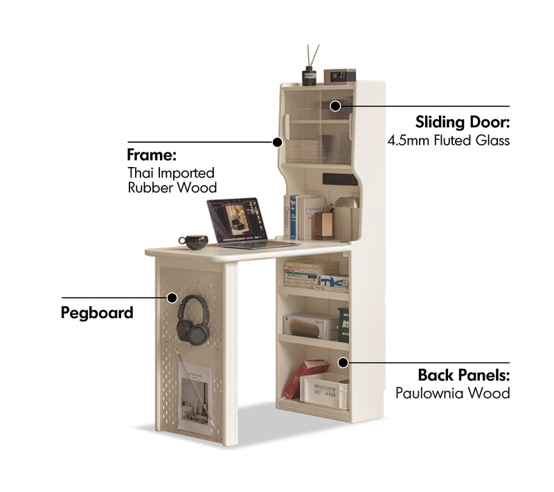 more material details of Modern Rubber Wood Study Table H