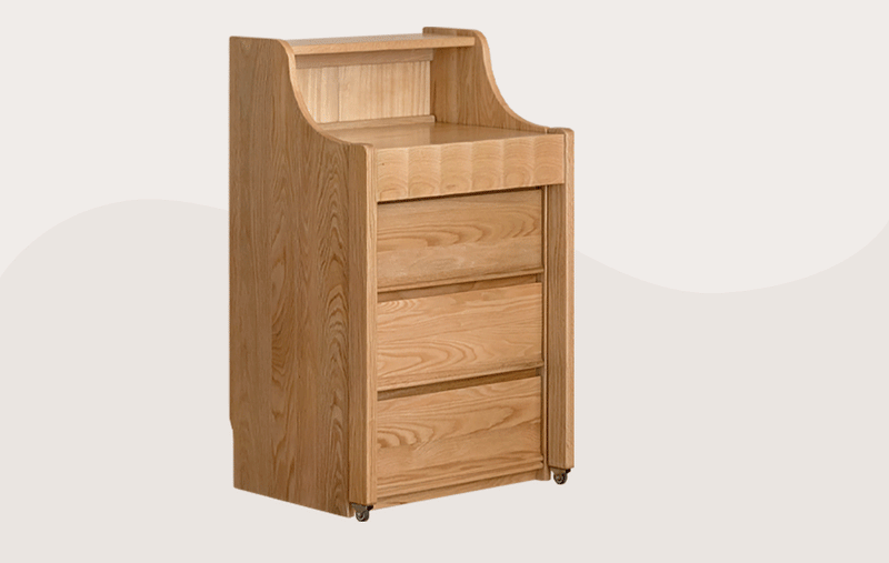 more product details and feature of Scandinavian Oak Wood Extendable Dressing Table MAGICBOX