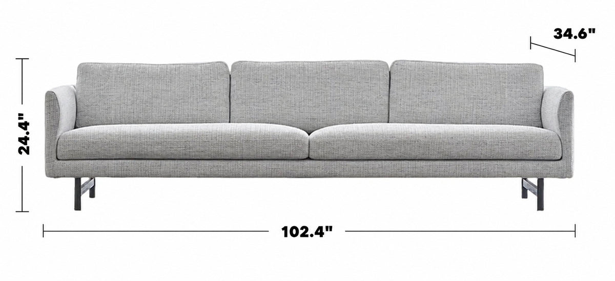 Minimalist Fabric 4 Seater Sofa NOR Size Chart