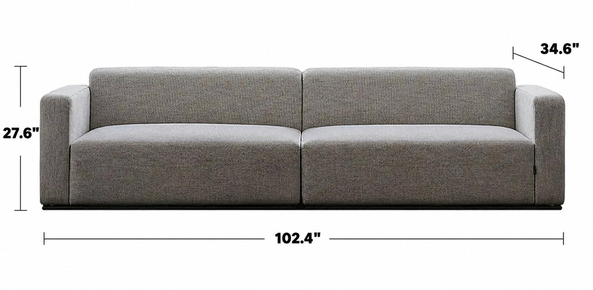 Minimalist Fabric 4 Seater Sofa NEMO Size Chart