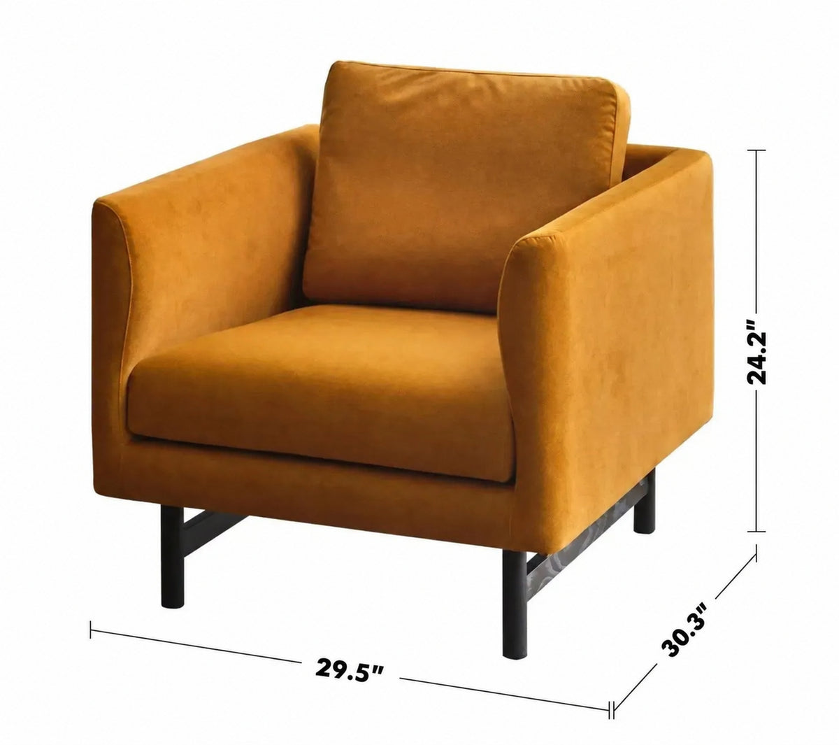Minimalist Fabric 1 Seater Sofa NOR Size Chart