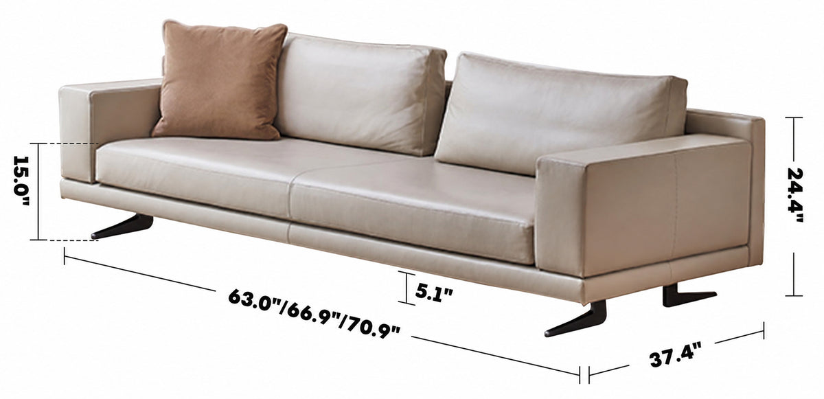 Minimalist Fabric 2 Seater Sofa BOLOGNA Size Chart