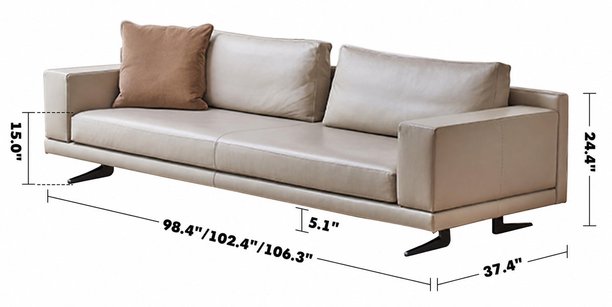 Minimalist Fabric 4 Seater Sofa BOLOGNA Size Chart
