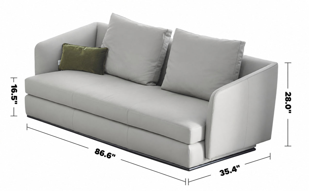 Minimalist Fabric 3 Seater Sofa MLINI Size Chart