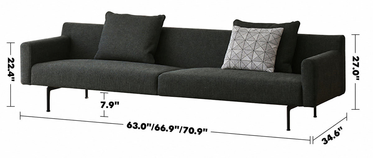 Minimalist Fabric 2 Seater Sofa ANN Size Chart