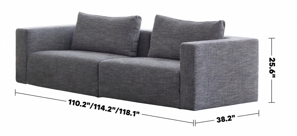 Minimalist Fabric 4.5 Seater Sofa BRI Size Chart