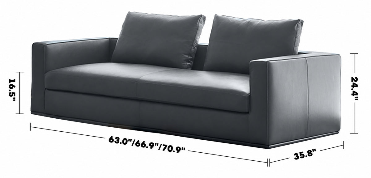 Minimalist Fabric 2 Seater Sofa COMO Size Chart