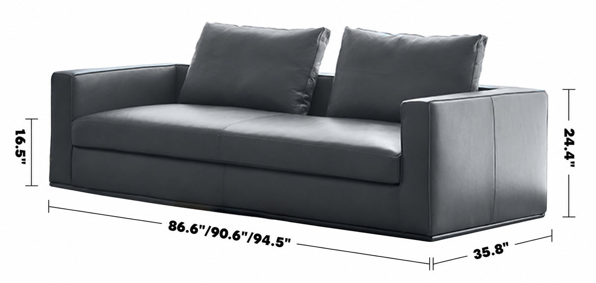 Minimalist Fabric 3.5 Seater Sofa COMO Size Chart