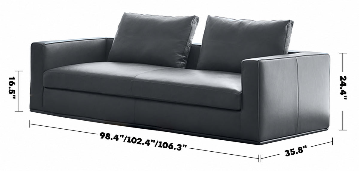 Minimalist Fabric 4 Seater Sofa COMO Size Chart