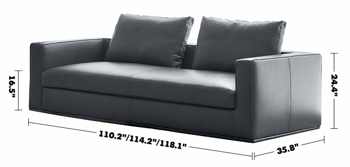 Minimalist Fabric 4.5 Seater Sofa COMO Size Chart
