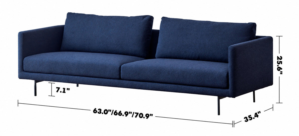 Minimalist Fabric 2 Seater Sofa RINA Size Chart