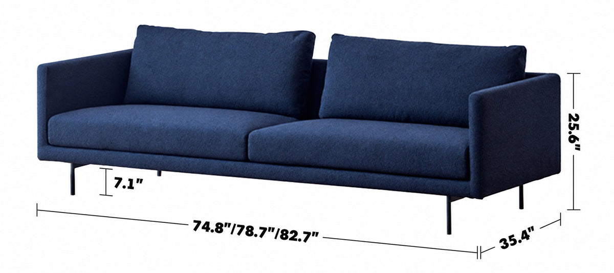 Minimalist Fabric 3 Seater Sofa RINA Size Chart