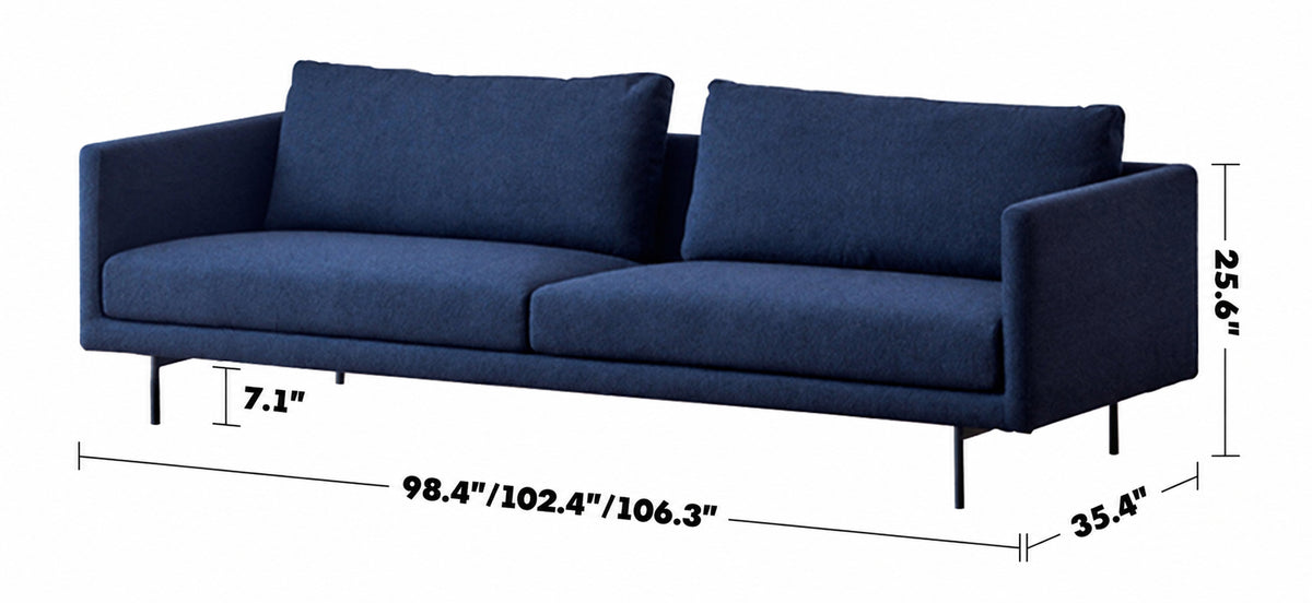 Minimalist Fabric 4 Seater Sofa RINA Size Chart