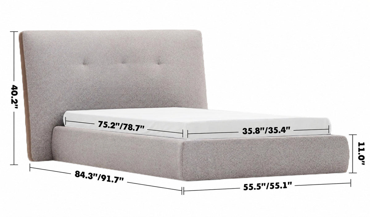 Minimalist Fabric Bed CHARLES Size Chart_2