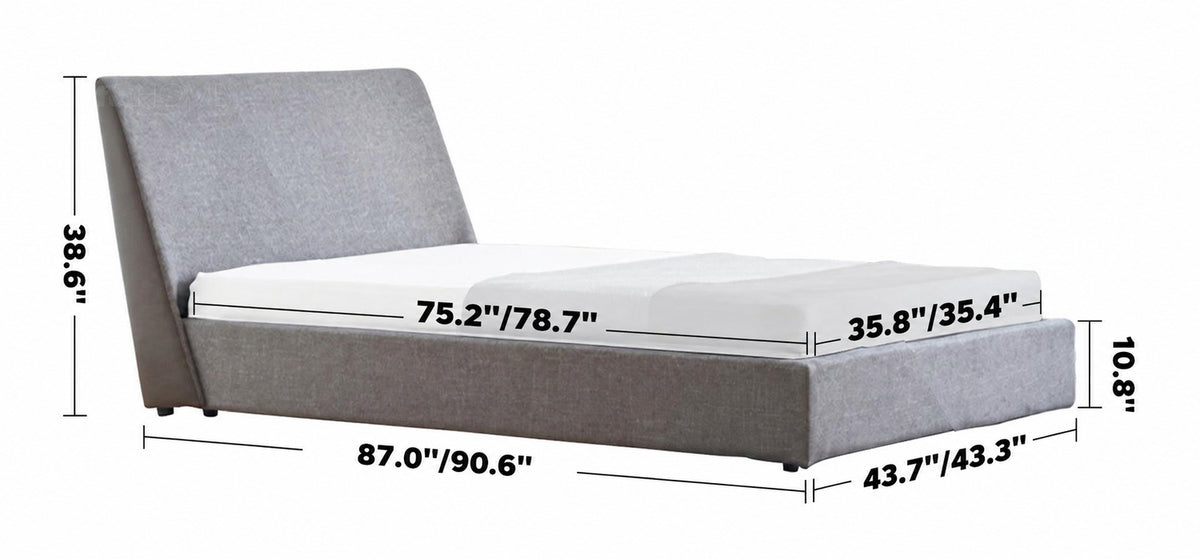 Minimalist Fabric Bed VASELLI Size Chart_2