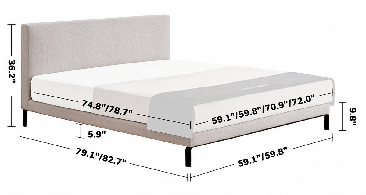 Minimalist Fabric Bed VEM Size Chart