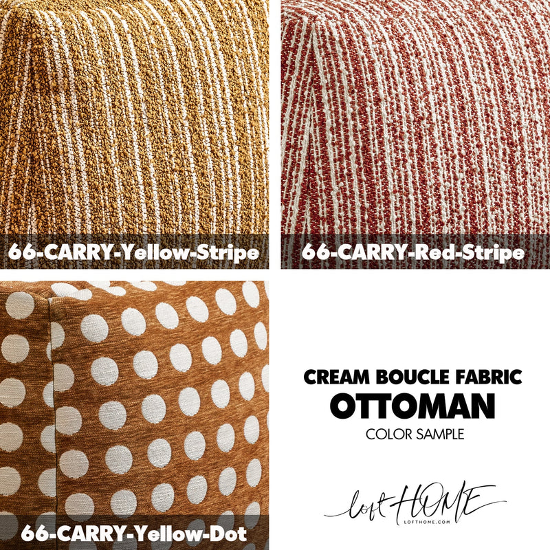 more color details of Cream Boucle Fabric Ottoman CARRY