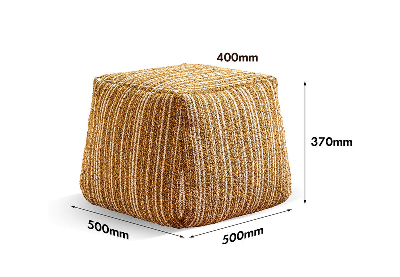 dimension detail diagram of Cream Boucle Fabric Ottoman CARRY