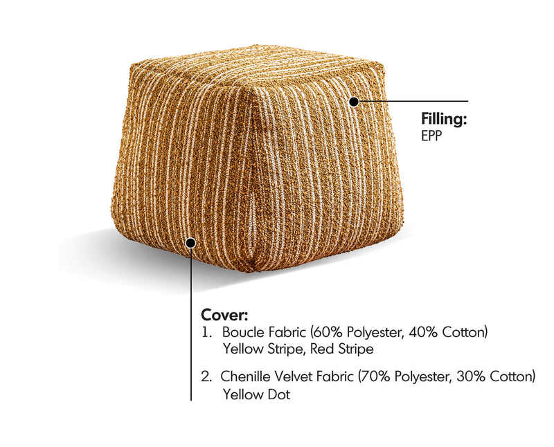 more material details of Cream Boucle Fabric Ottoman CARRY