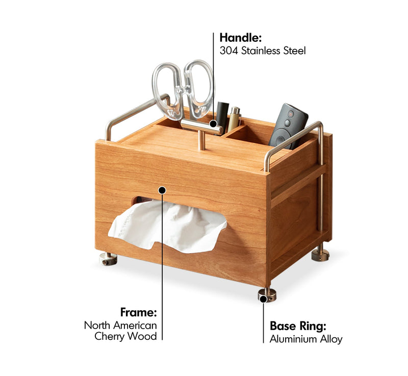 more material details of Scandinavian Cherry Wood Tissue Box SORT