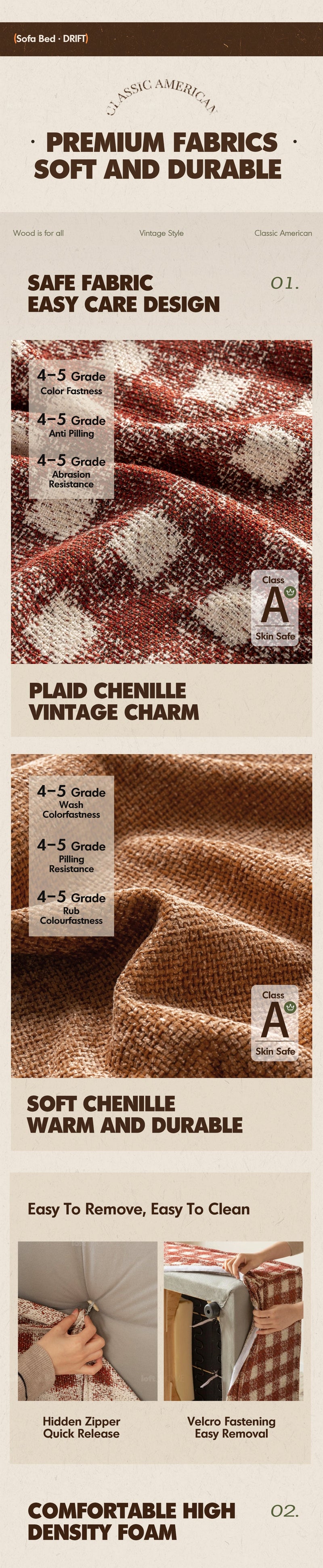more product details and feature of Bauhaus Chenille Velvet Fabric 1 Seater Sofa Bed DRIFT
